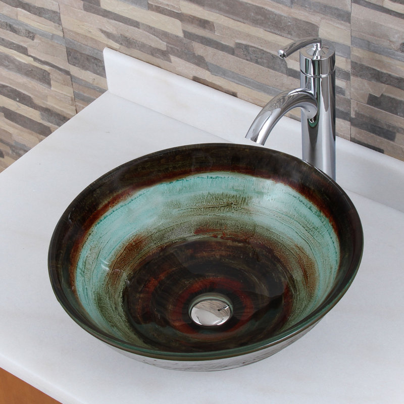 Elimaxs Elite Glass Circular Vessel Bathroom Sink & Reviews Wayfair.ca
